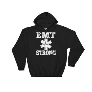 EMT starke Hoodie, Notfall-Medizintechniker, Sanitäter Hoodie, medizinische Retter Kapuzen Sweatshirt, EMT Responder, EMT-Liebhaber Hoodie
