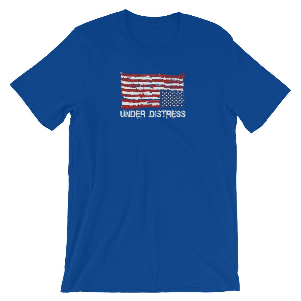 Statement Apparel Distressed American Flag T-Shirt - Patriotic Black Flag Tee, Made In USA
