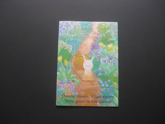 Karte Sprichworter Der Weisen Schnecke Garten Etsy