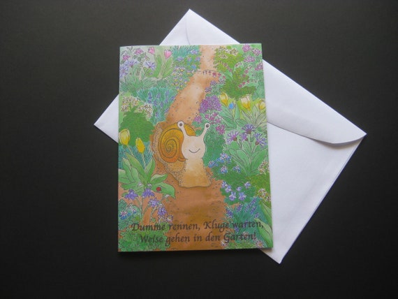 Karte Sprichworter Der Weisen Schnecke Garten Etsy