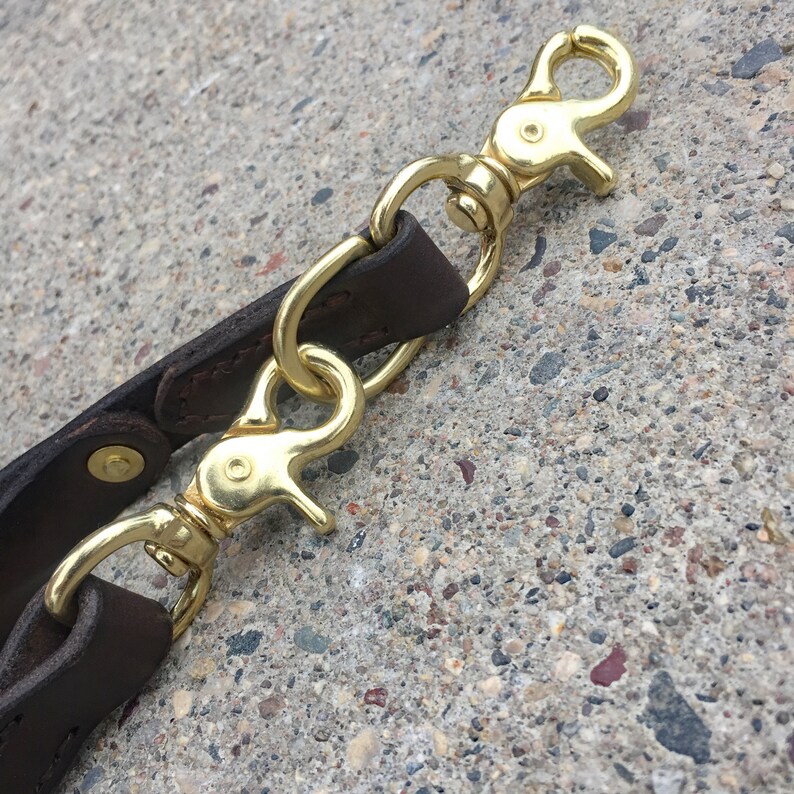 Service Dog Leash with Traffic Handle Leather Brass Strong Etsy