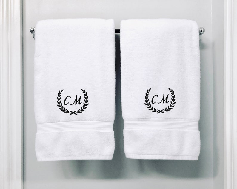 Personalised Embroidered Monogram Luxury Soft Touch Egyptian Cotton Towels 
