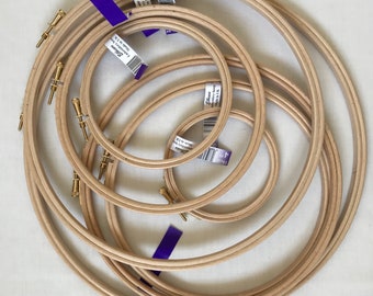 Elbesee Embroidery Sewing Needlepoint Hoop - Good High Quality Wooden Embroidery Ring Natural Wood - Various Sizes Available