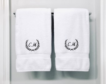 Personalised Embroidered Monogram Luxury Soft Touch Egyptian Cotton Towels