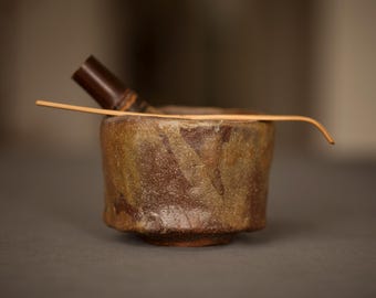 Anagama Chawan / "Kodaichi" (Tierra Antigua) / Cuenco Wabi Sabi Matcha tallado a mano