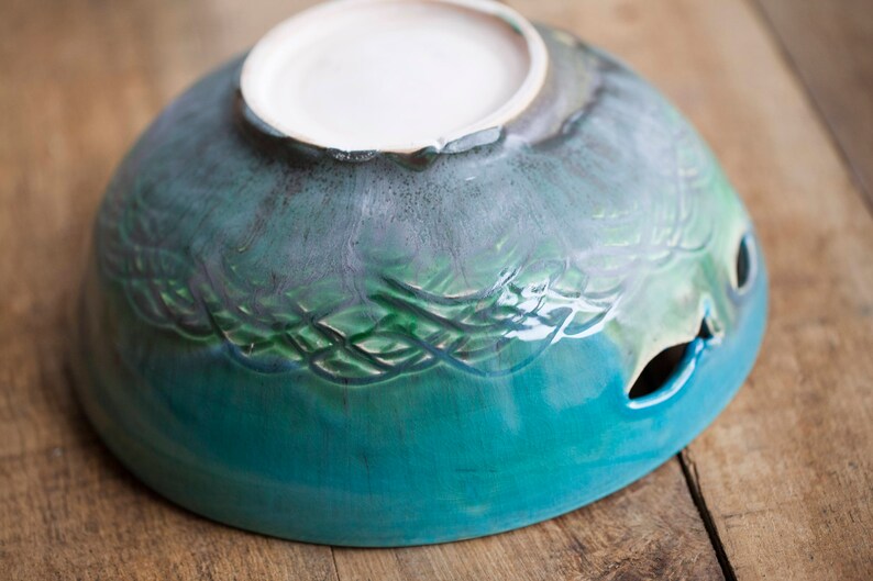 Decorative ceramic bowl Wedding gift for her Ceramic fruit bowl Fish Ceramic plate Salad bowl Handmade pottery bowl Kitchen decor image 9