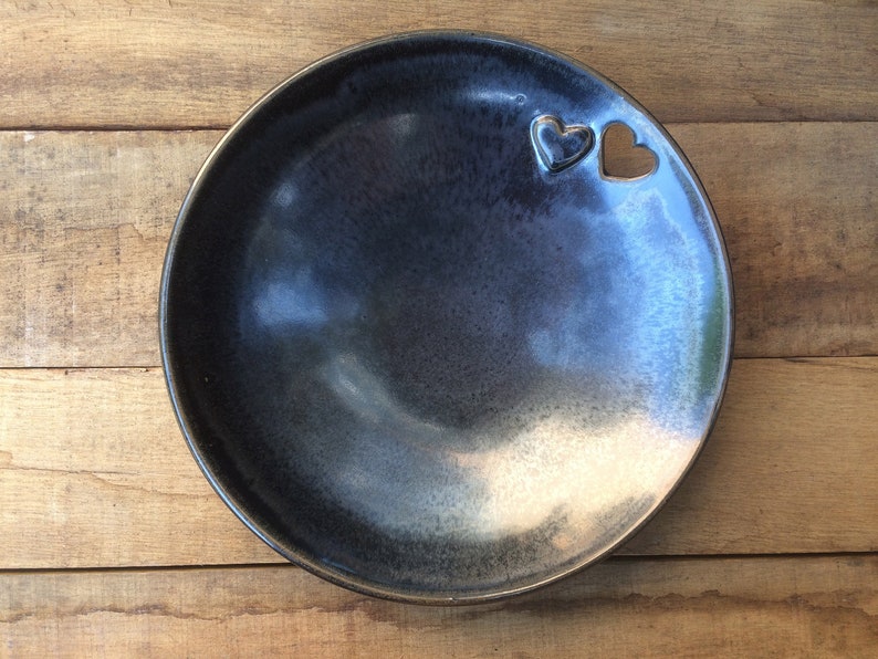 Decorative ceramic plate with pierced rim Heart Wedding gift Etsy