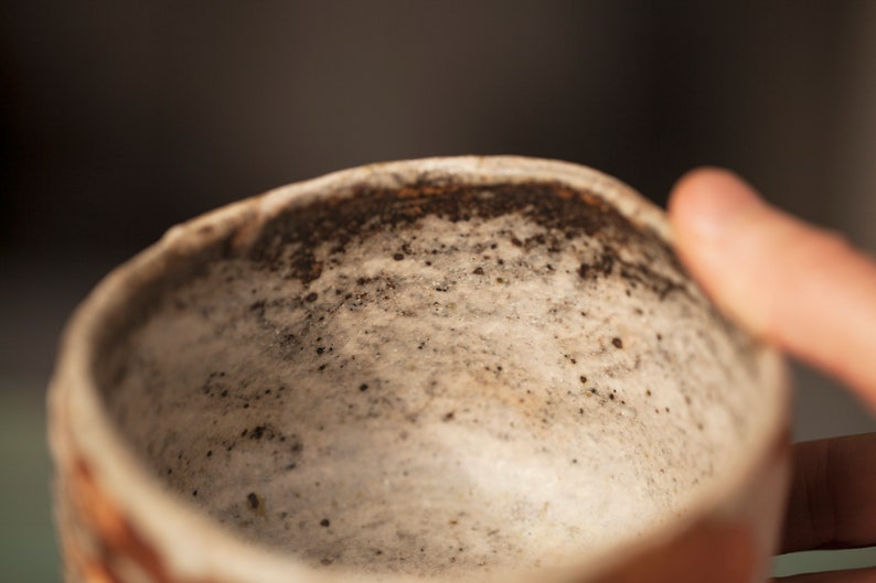 Wood fired Tea Bowl Chawan Matcha Anagama Kiln Hand formed with Chino glaze Japanese Styled Tea Ceremony image 10