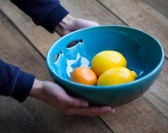 Decorative ceramic bowl Wedding gift for her Ceramic fruit bowl Fish Ceramic plate Salad bowl Handmade pottery bowl Kitchen decor