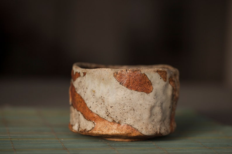 Wood fired Tea Bowl Chawan Matcha Anagama Kiln Hand formed with Chino glaze Japanese Styled Tea Ceremony image 8