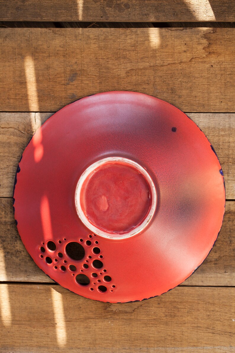 Ceramic Pottery Serving bowl plate Wedding gift for her him Handmade pottery Ceramic design Decorative red Fruit bowl Kitchen decor Heart