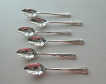 Vintage Demitasse Spoons Coffee Spoons ~ Four Art Deco Silver Plate Small Spoons High Tea ~ Food Styling Photo Props EPNS Silverplate