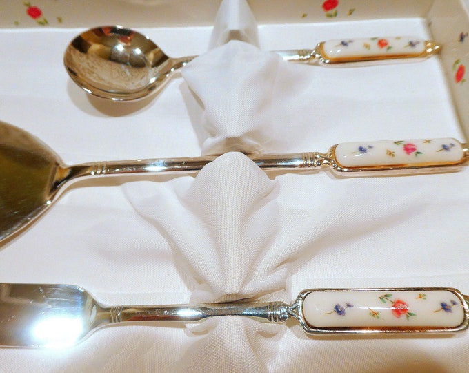 Boxed Afternoon Tea Cutlery Set, Cake Server, Butter Spreader, Pink