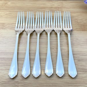 Vintage Silver Plated Dessert/Salad Forks, 1920, Set of 6, J R & W Laing, Glasgow, Vintage Flatware, Silver Plated Cutlery