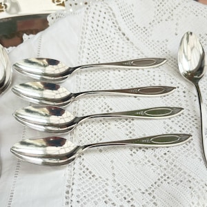 Set of 6 Vintage Oneida Community Adam Pattern Silver Plated Coffee Spoons – Art Nouveau