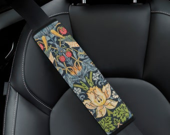 Almohadilla para cinturón de seguridad con diseño floral de William Morris Strawberry Thief