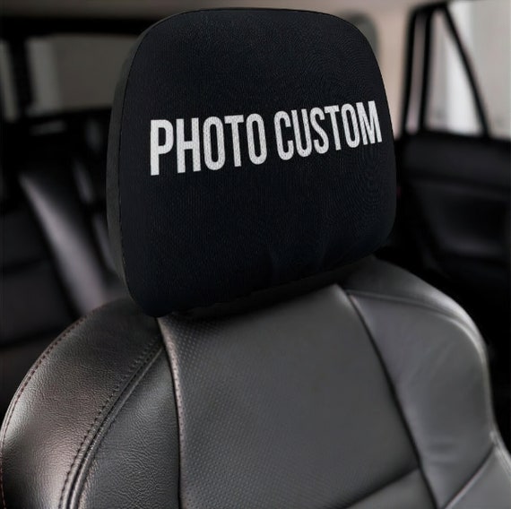 Custom Foto Kopfstütze Cover 2er Set 2 Stück Custom Black Car