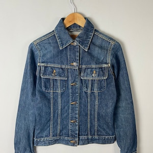 Vintage  Japanese Brand  1996 Trucker  Denim Jacket Small  Japan Denim Blue Selvedge  Jacket Buttons Size S