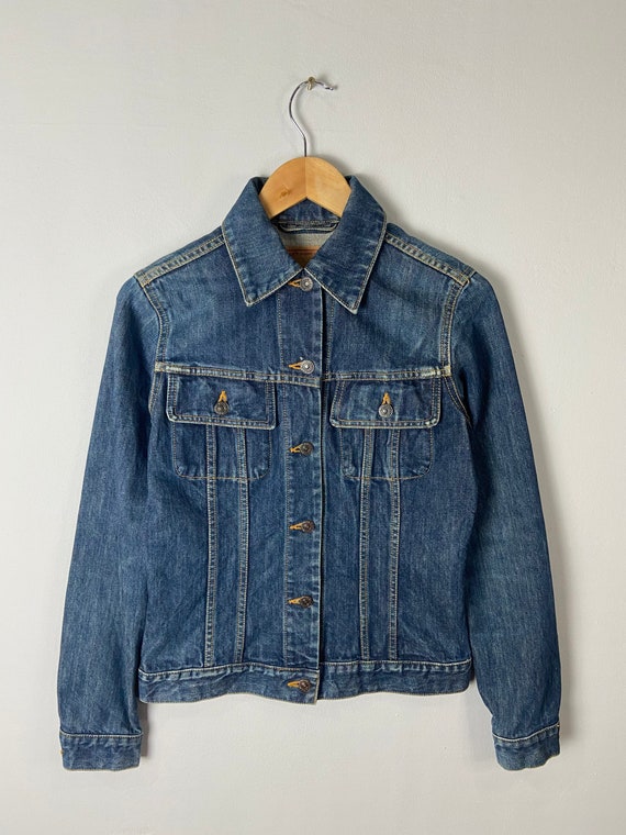 ✅USA製 90s vintage denim tracker jacket 90s Denim Tracker Jacket XL Size Gray Vintage Unisex coat | eBay