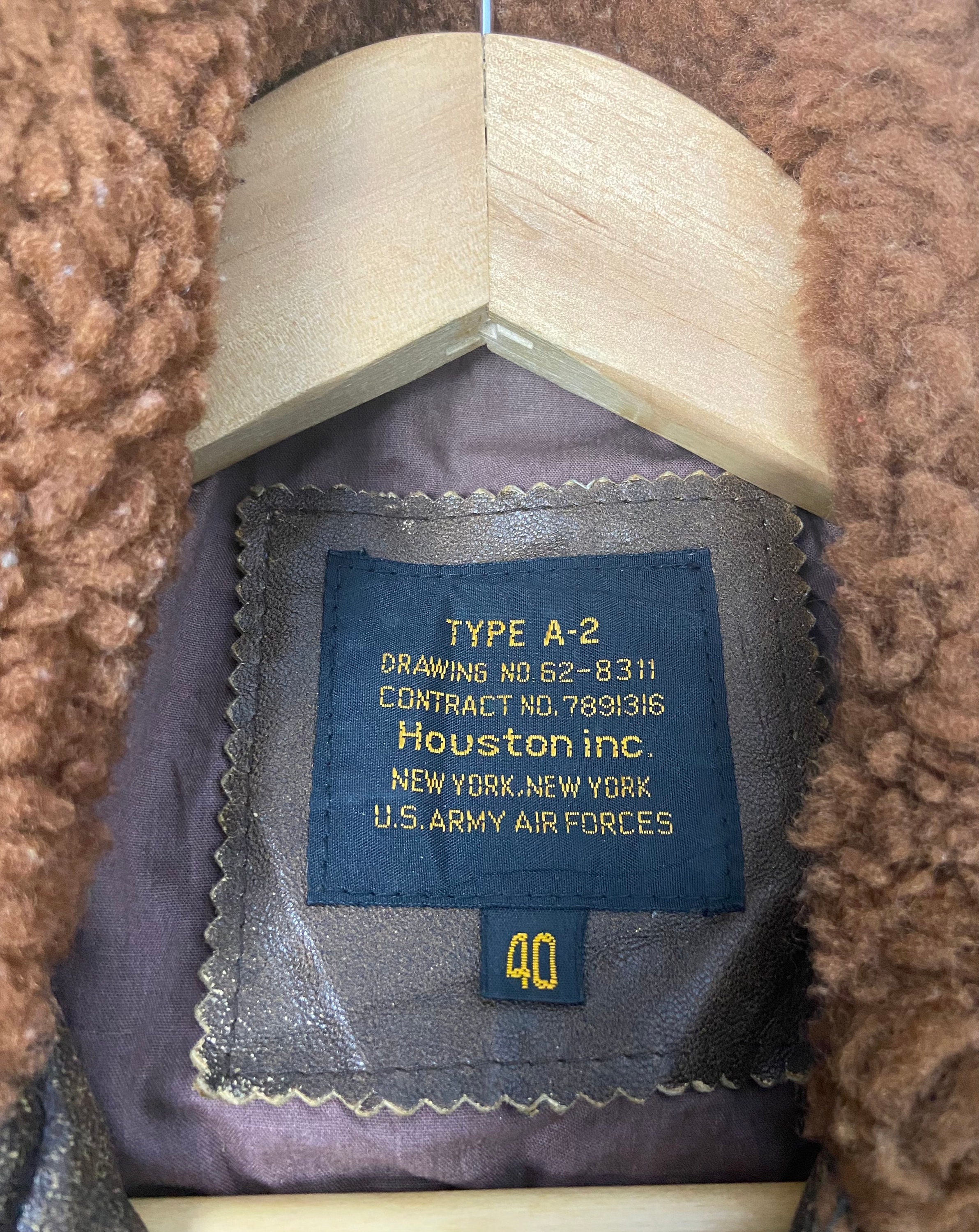 HOUSTON US Army Air Corps Patch A-2 Flight Leather Jacket