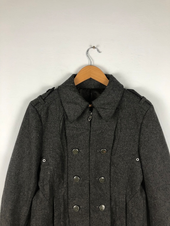 PPFM Japanese Brand Double Breasted Punk Style Peacoat Wool