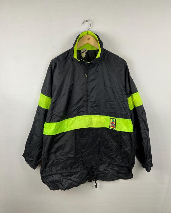 Vintage Surf OP Ocean Pacific Xtreme Air Zip Windbreaker Black