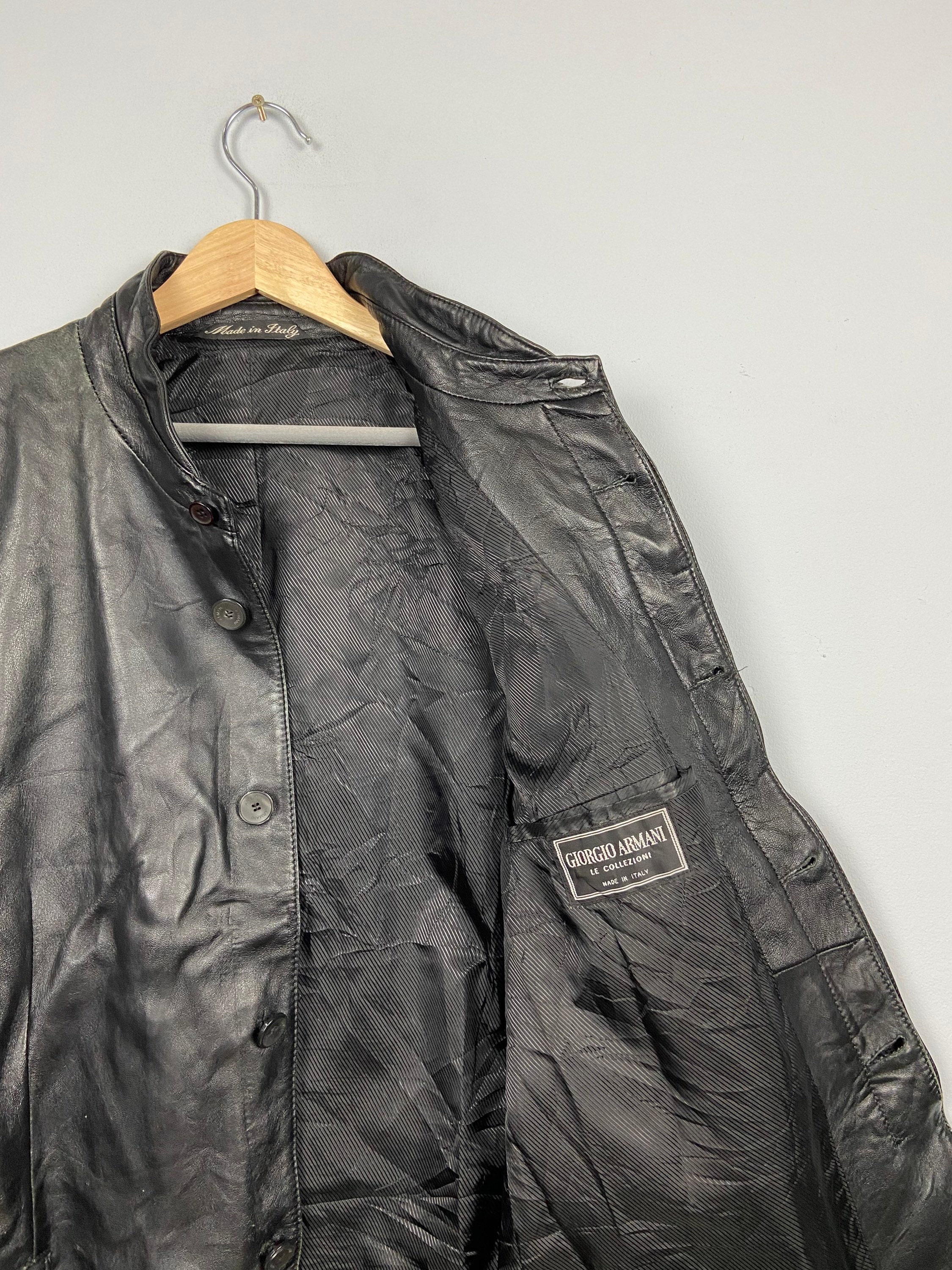 Vintage Giorgio Armani Genuine Leather Jacket Large 1990s Vintage Giorgio Armani Genuine Leather Jacket Large 1990s
