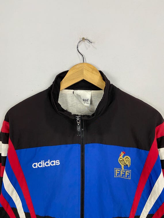 Vintage Adidas France 1990s Windbreaker Bomber Large Iconic