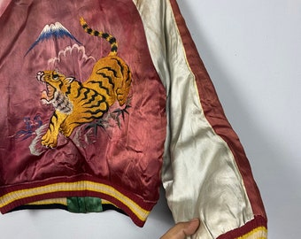 50s Sukajan Tiger Souvenir Aloha Hawaii Medium Reversible 50s Sukajan Tiger Souvenir Aloha Hawaii Medium Reversible
