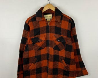 Vintage Melton Plaid Wool Jacket - Etsy