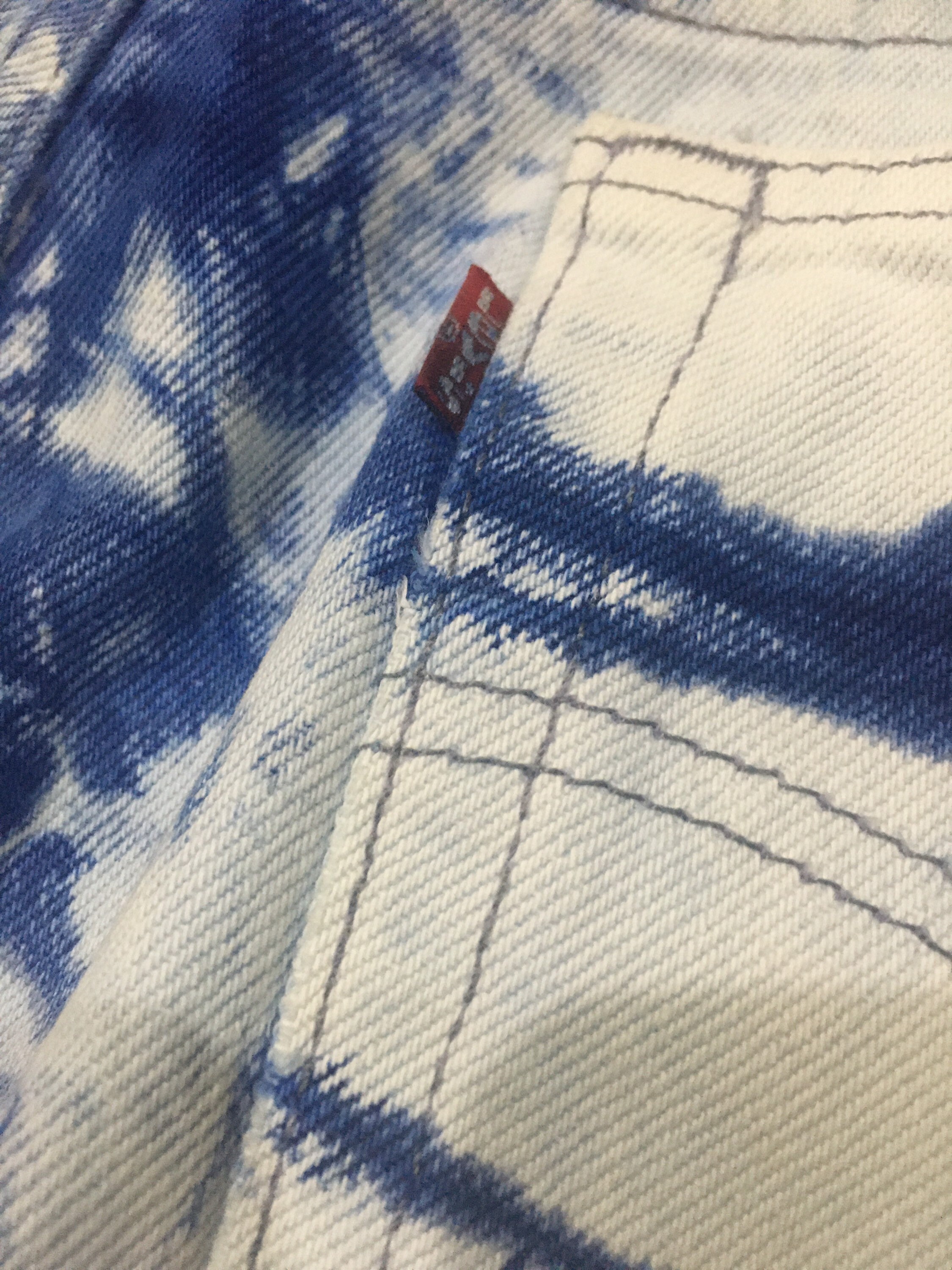 Vintage Levis 501 Tie Dye Bone Acid Wash Design Jeans Made