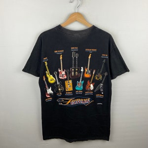 レア!!! ヴィンテージ 1999 FAMOUS GUITARS TOP 有名バンド ブラック T 