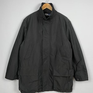 Polo Ralph Lauren Casual Jacket Black Zipper Large Vintage 1990’s Ralph Lauren Harrington Utility Windbreaker Coat Black Jacket Size L