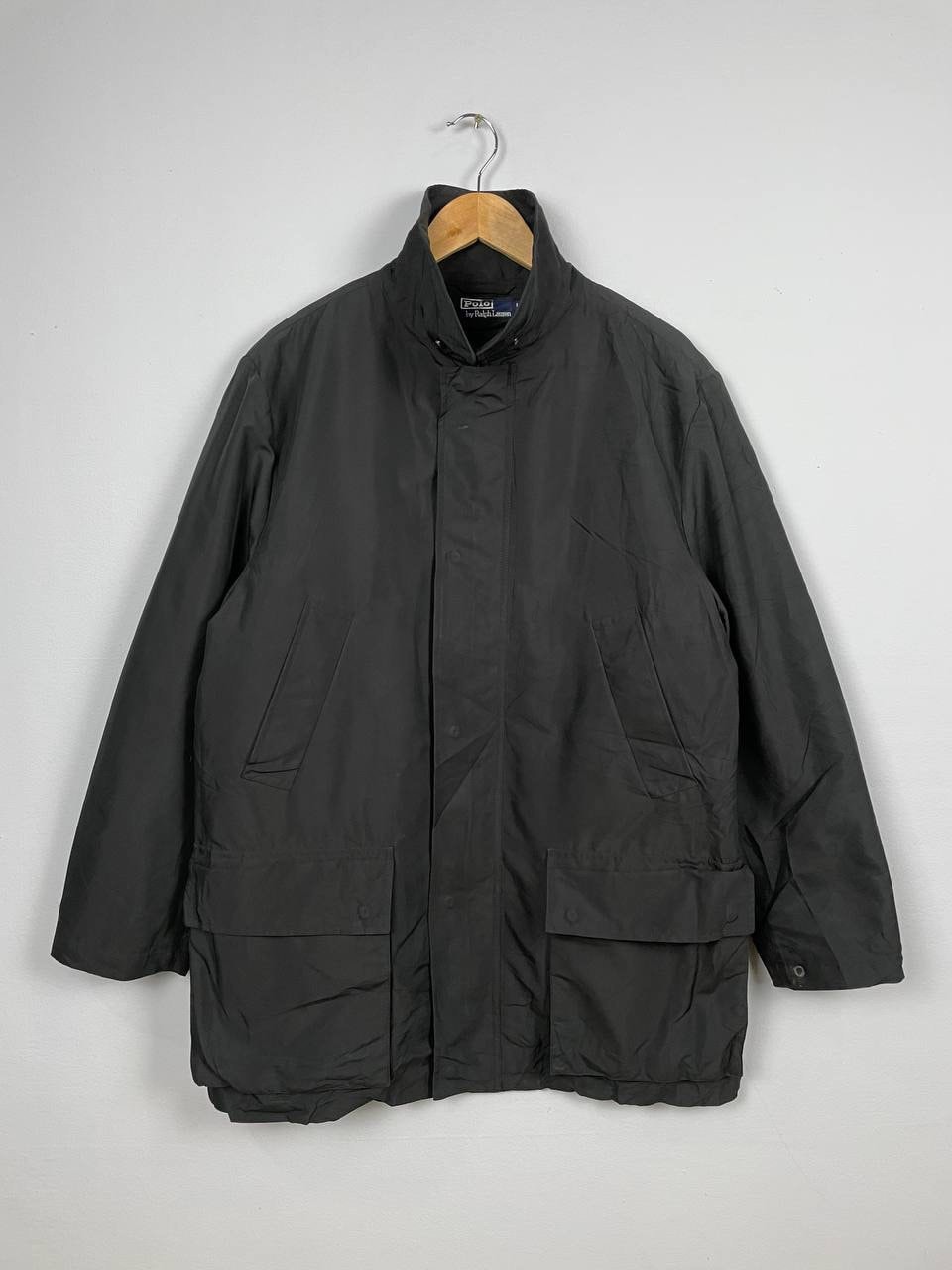 Polo Ralph Lauren Casual Jacket Black Zipper Large Vintage
