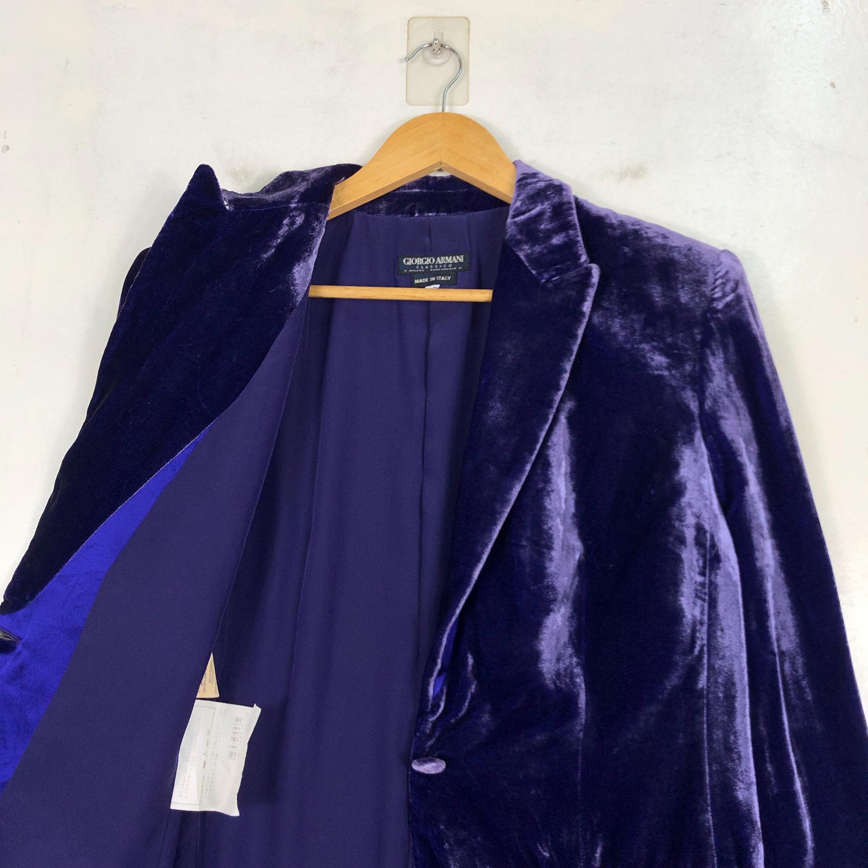 Georgio Armani Italy Luxuries Velvet Suit Purple Luxurious
