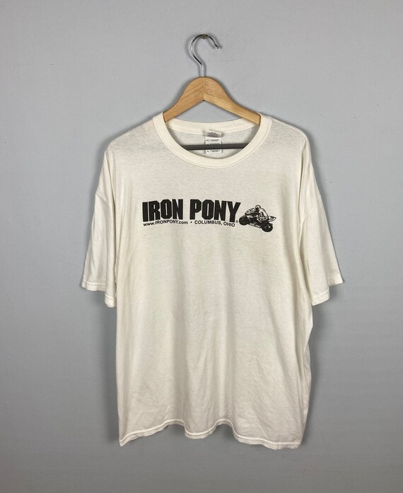 【SATIIIZ】Pawson Vintage Washing Rivet T-Shirt Vintage 90s River Run Wichita Kansas T-Shirt Mens Size XL