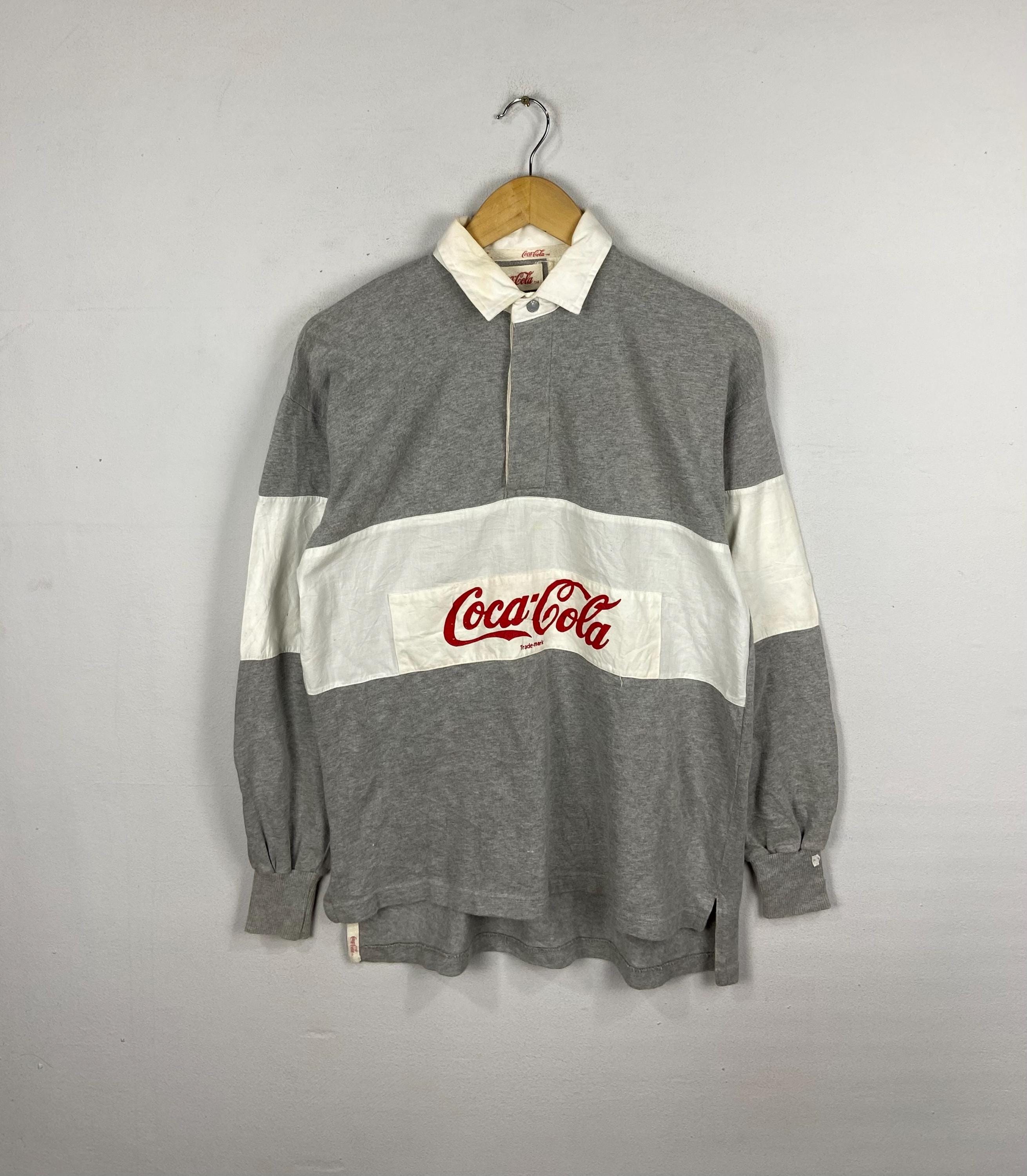Vintage Coca Cola Polo Rugby Shirt Large 1990's Carbonated