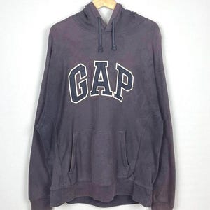 Vintage 90s GAP Sweater Hoodies Large 1990s GAP Sportwear Jumper Hooded Outerwear Hoodies Sweater Blue Size L