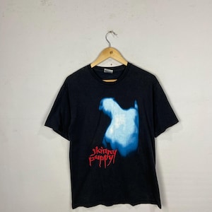 SKINNY PUPPY バンドTシャツ 90s vintage Skinny Puppy Band Remission Retro 90s Style Black 2 Sided T