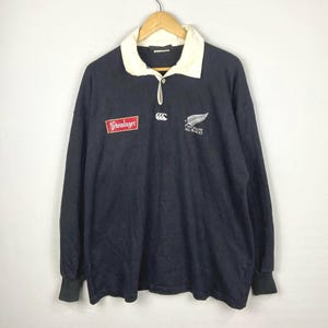 Vintage Canterbury Steinlager Vintage 90s Canterbury New Zealand  Rugby Casual Large Sportwear  New Zealand Canterbury Vintage Polo  Size L