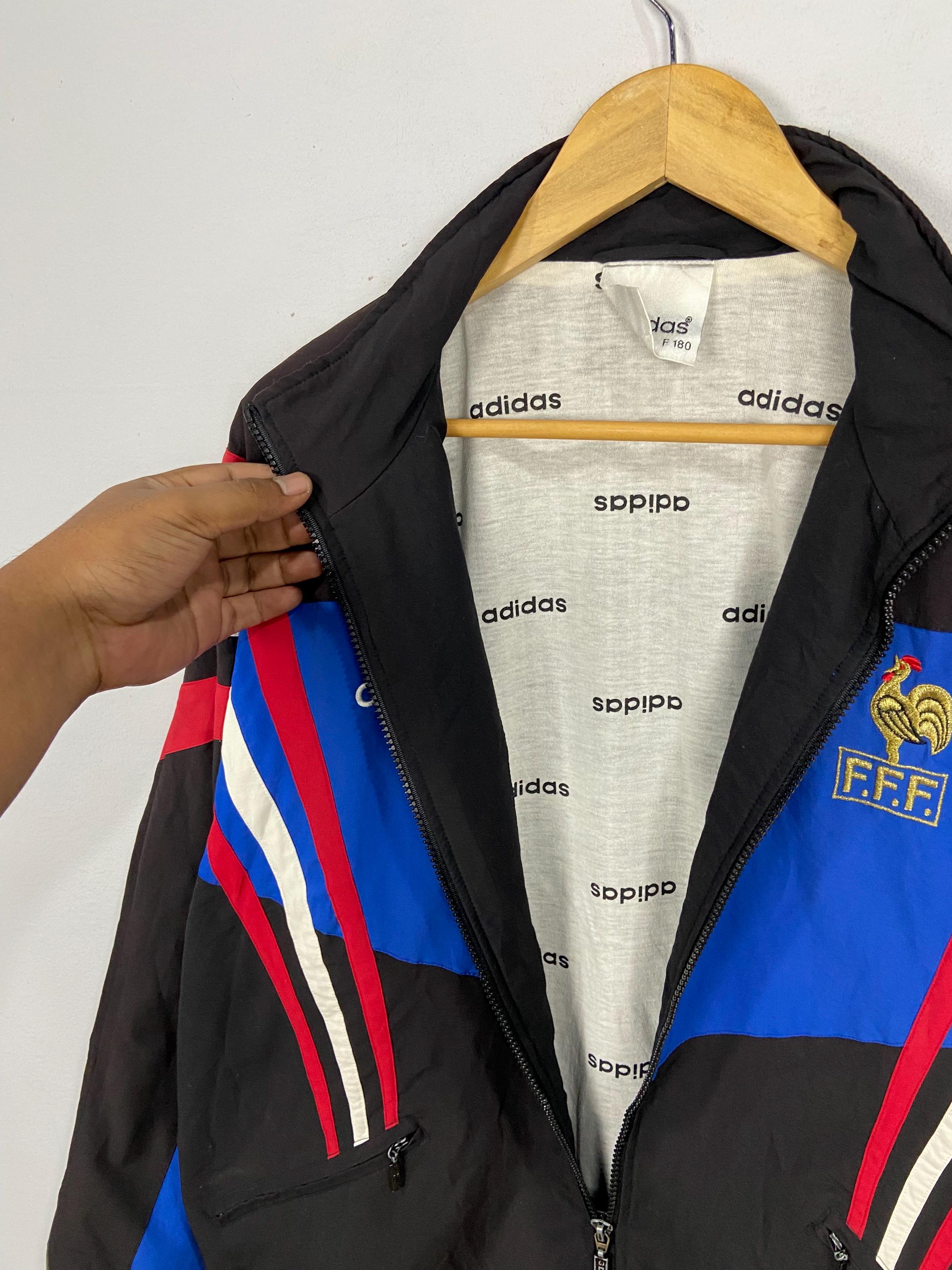 Vintage Adidas France 1990s Windbreaker Bomber Large Iconic Zidane