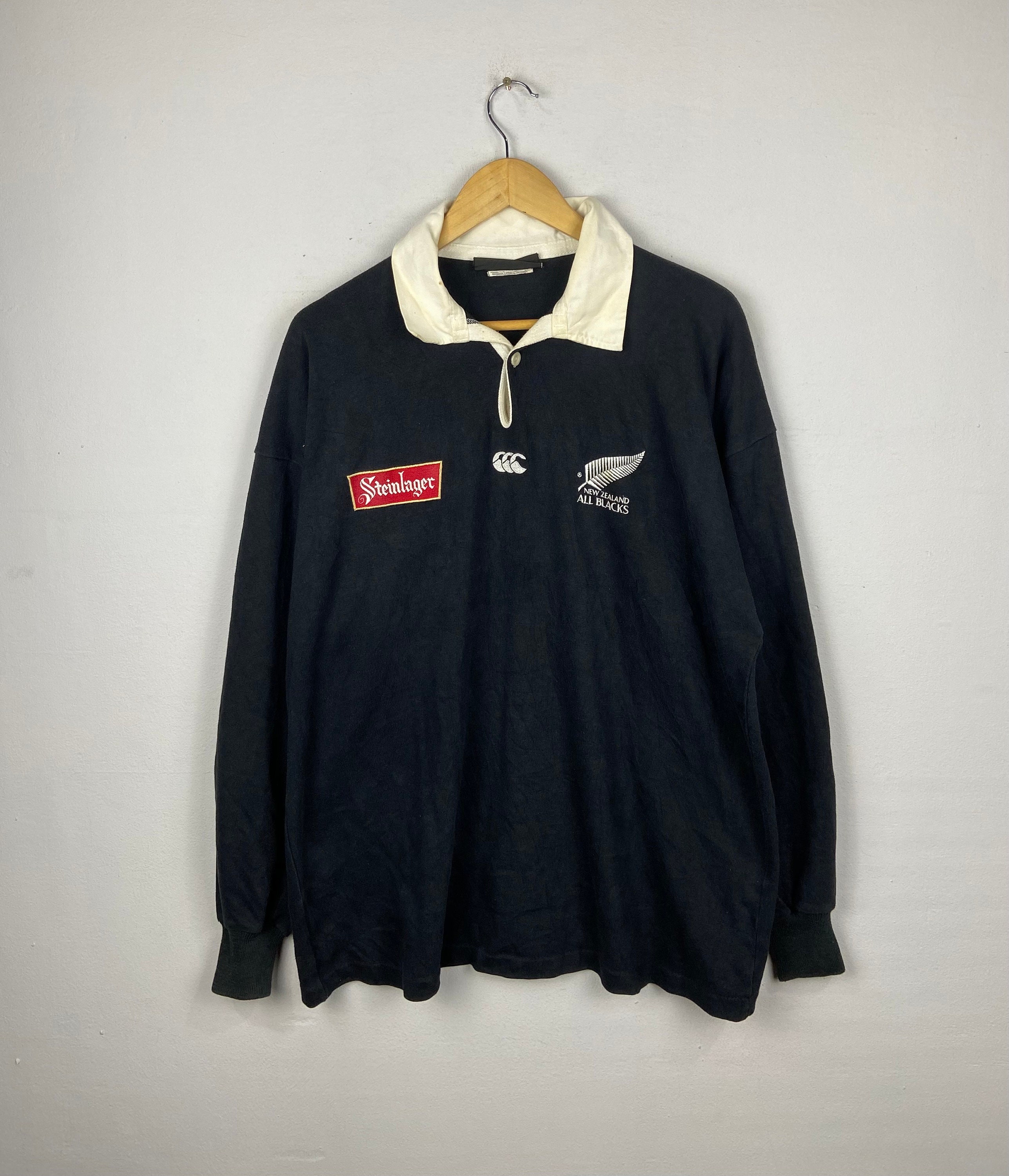 Maillot Vintage Nouvelle-Zélande 1994 Canterbury - Domicile Noir - Taille L - Occasion Années 90