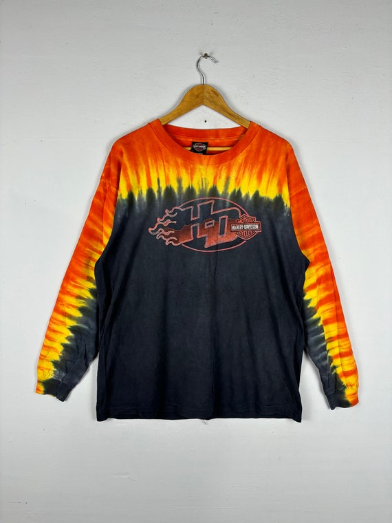 IONSEOUL HARLEY‐DAVIDSON COLOR FLAME LONG‐SLEEVE T BJ447 Vintage Harley Davidson Flames Long Sleeve T-Shirt – Justin Reed