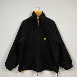 Vintage Shoop Warmer Fleece Pullover Großer Shoop „Black For Life“ Sportswear Fleece Reißverschluss Jacke Schwarz Size L