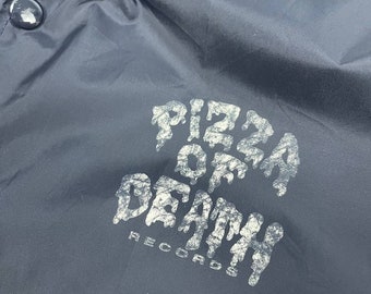 Vintage 90s Pizza of Death Record Windbreaker Coach Button