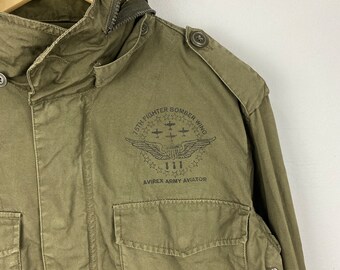 ジャケット・アウター AVIREX QUILTED ARMY JKT Vintage Avirex Parka Jacket Medium Vintage Avirex Us Army