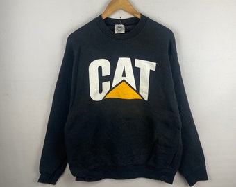 Vintage caterpillar CAT Sweatshirt Large Caterpillar Large  Sweater Crewneck PullOver  Sweatshirt Black  Size L