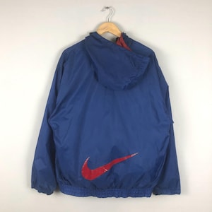 Vintage Nike Windbreaker Colorblock  Jacket Large 90s  Nike Swoosh Light Jacket Nike Sportswear Zipper 1990s Jacket Windbreaker Blue Size L