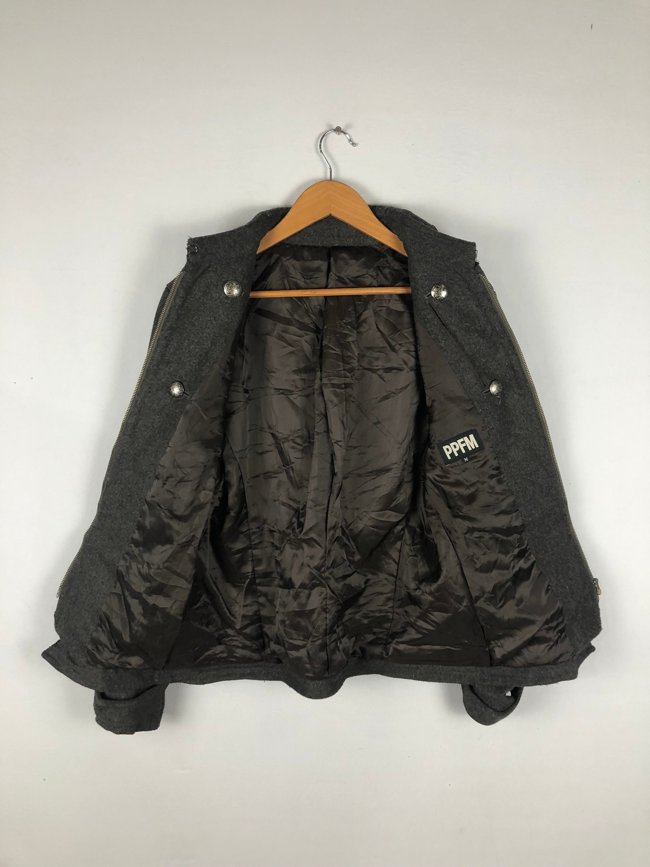 ジャケット・アウター PPFM y2k 00's wool jacket M PPFM Japanese Brand Double Breasted Punk Style Peacoat Wool
