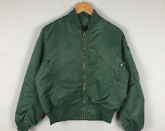 Vintage 80s Alpha Industries MA-1 Bomber Jacket Full Zip
